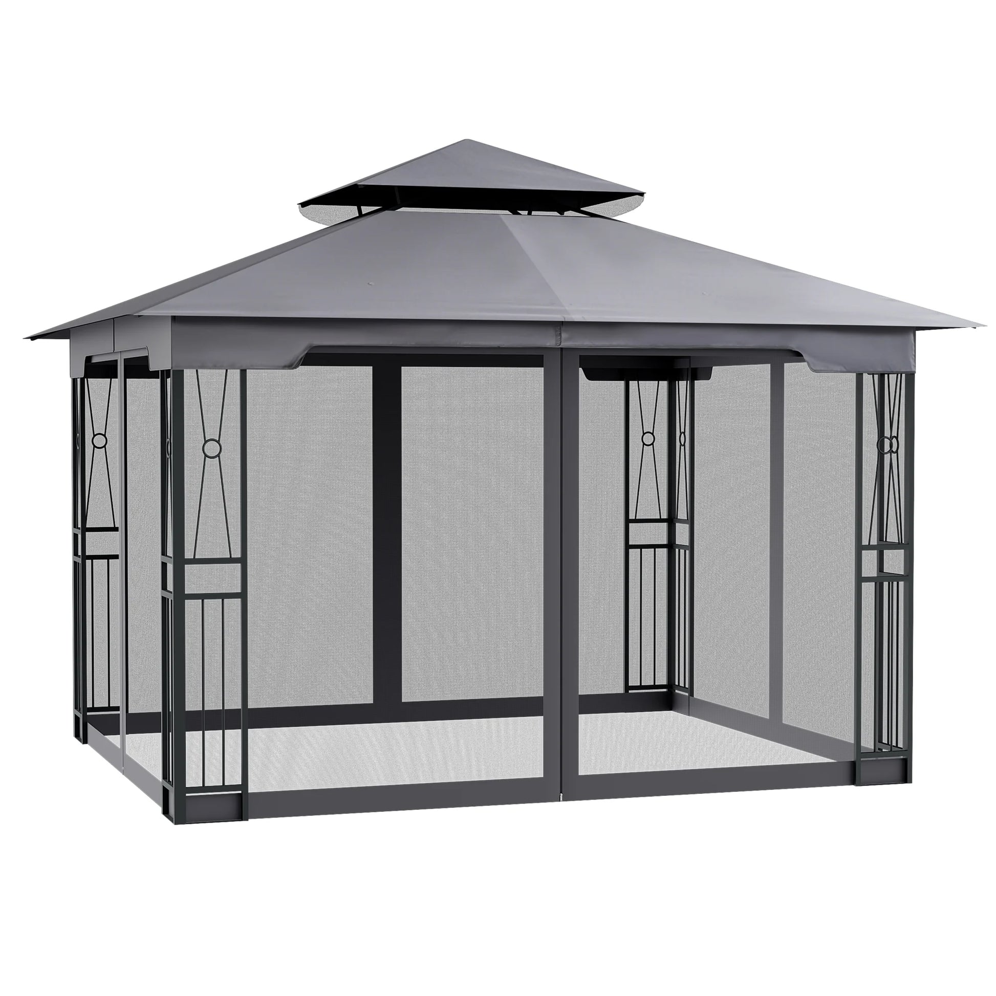 EGEIROS LIFE 12' x 10' Double Roof Patio Gazebo, Waterproof Zippered