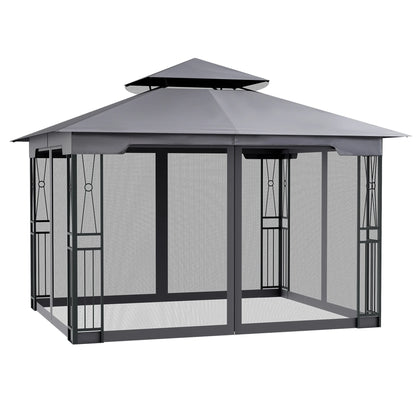 EGEIROS LIFE 12' x 10' Double Roof Patio Gazebo, Waterproof Zippered