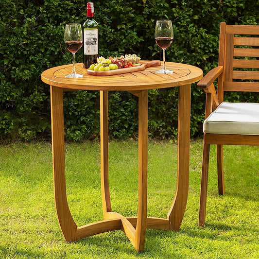 AILE Acacia Wood Bistro Patio Dining Table - Modern Design, 270lbs Heavy Duty