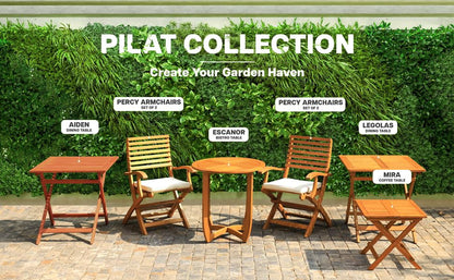 AILE Acacia Wood Bistro Patio Dining Table - Modern Design, 270lbs Heavy Duty