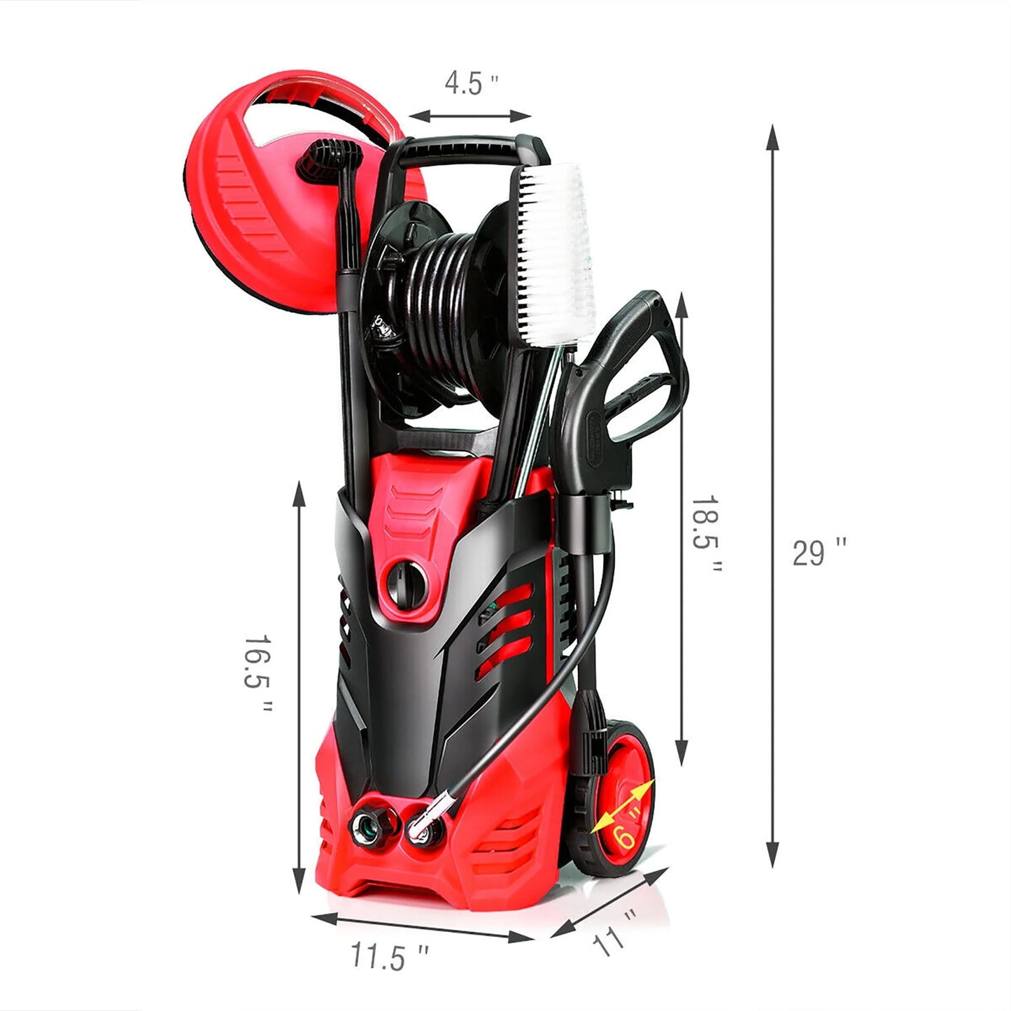 3000PSI Electric High Pressure Washer Machine 2 GPM 2000W w/Deck Patio Cleaner