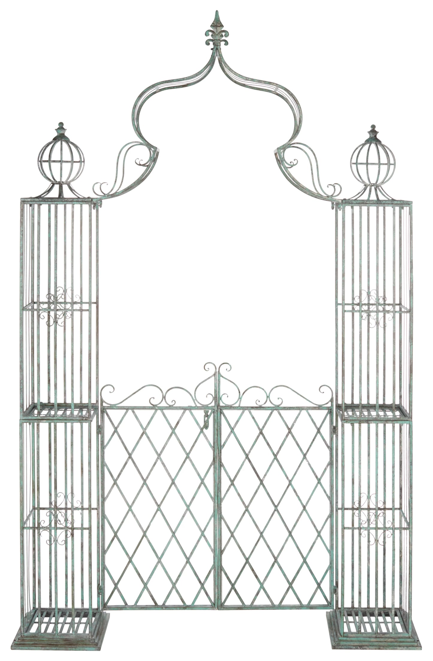SAFAVIEH Beatrix Outdoor Patio Arbor with Door, Antique Green