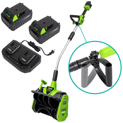 Cordless Snow Shovel, 20V Battery Powered Snow Blower, Lightweight Electric Snow Thrower with Adjustable Handle, Directional Plate, Perfect for Patios, Decks, Walkways, and Driveways (20 INCH)