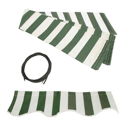 ALEKO 20' x 10' Grey White Stripes Retractable Motorized Patio Awning Sunshade