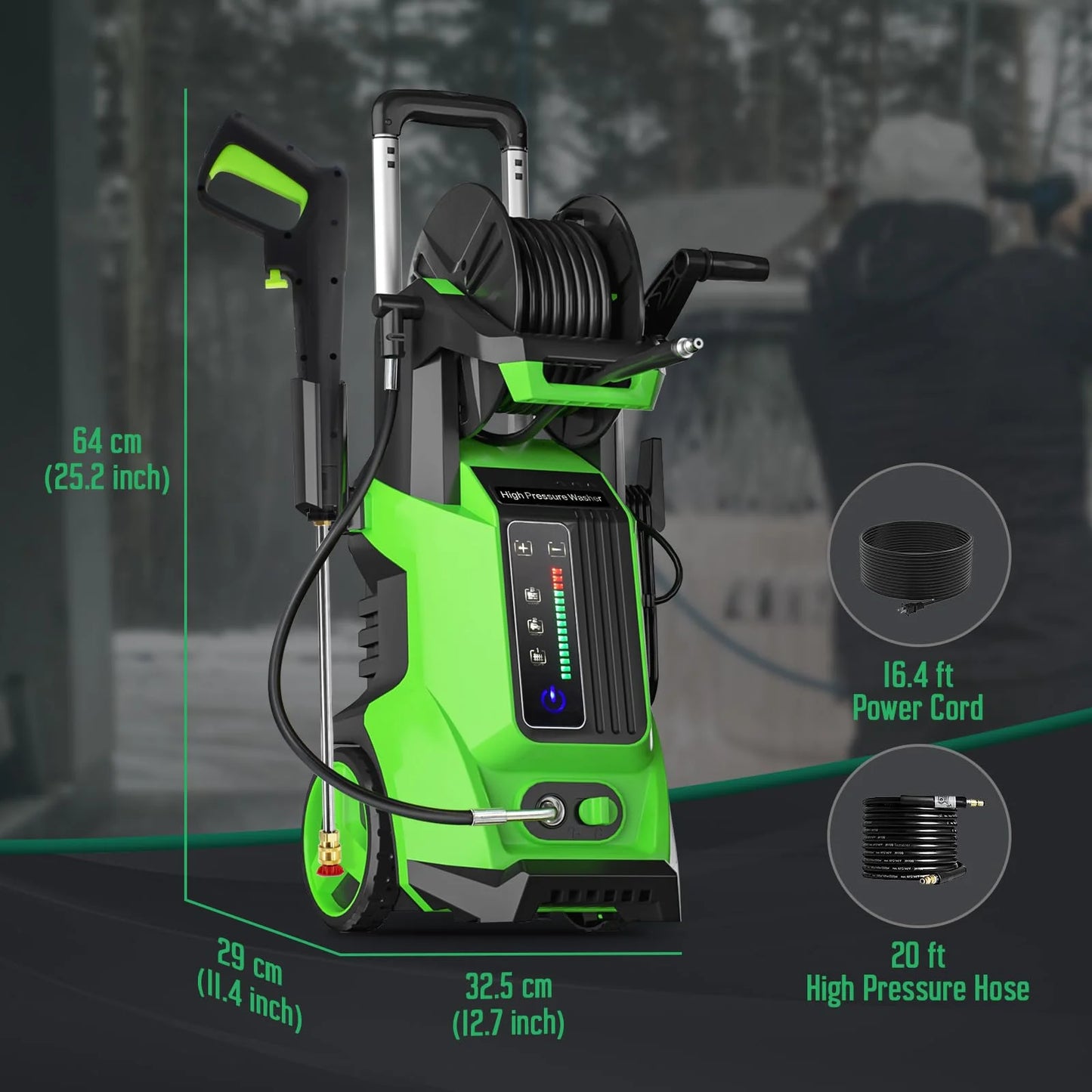 Electric Pressure Washer 5000PSI-Max 3.2GPM Electric Power Washer with Touch Screen 3 Levels of Adjustment Effortlessly Car Water Washer for Home Patio