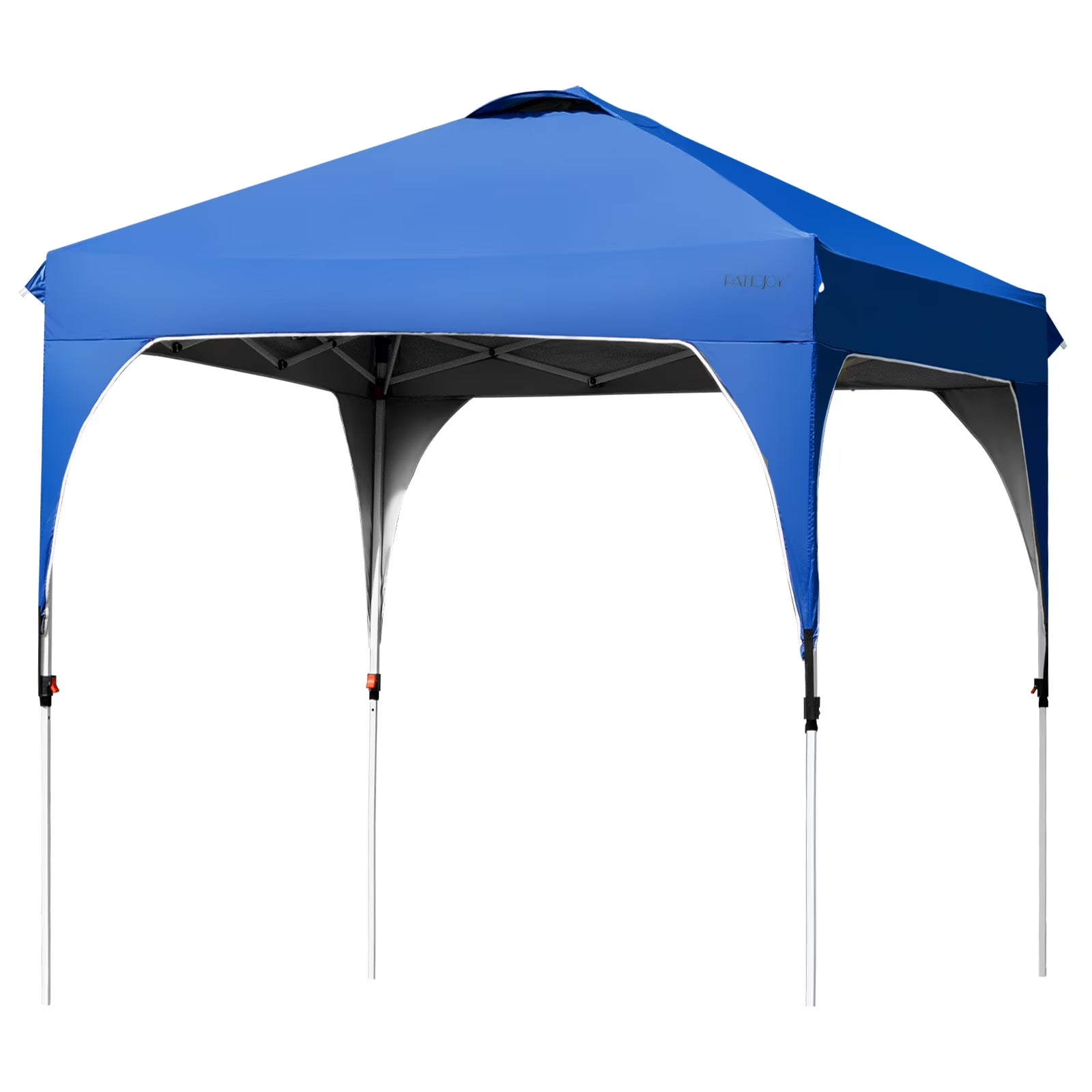 Patiojoy Pop-up Canopy Tent 6.6' x 6.6' Height Adjustable Commercial Instant Canopy w/Portable Roller Bag White