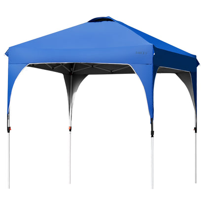 Patiojoy Pop-up Canopy Tent 6.6' x 6.6' Height Adjustable Commercial Instant Canopy w/Portable Roller Bag White