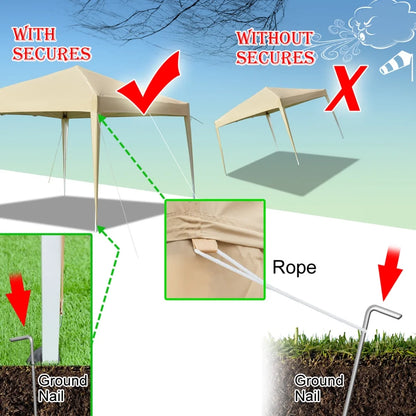Spaco 10x10 FT pop up canopy with 2 Windows And 2 Doors, Instant Canopies Portable Gazebo UV Resistant Waterproof Enclosed Canopy Tent for Outdoor Events, Patio, Backyard, Party, Khaki
