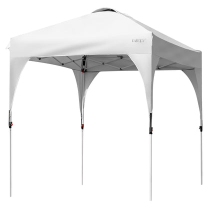 Patiojoy Pop-up Canopy Tent 6.6' x 6.6' Height Adjustable Commercial Instant Canopy w/Portable Roller Bag White