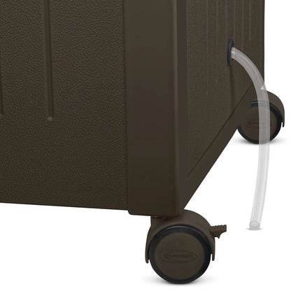 Suncast 77 Quart Patio Cooler w/Cabinet and Basket w/Wicker Trash Hideaway