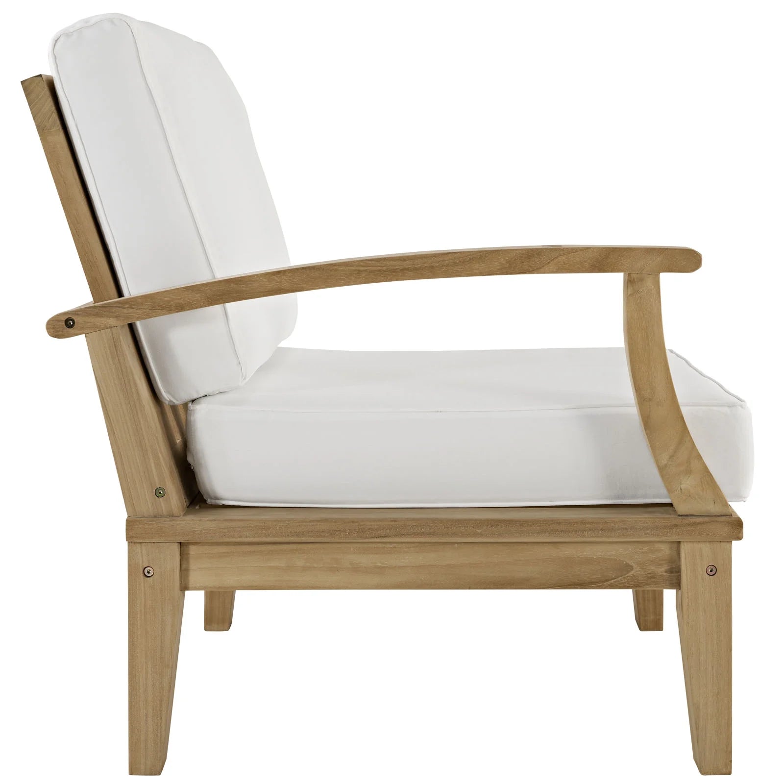 Modway Marina 7 Piece Outdoor Patio Teak Set in Natural White