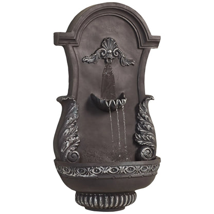 John Timberland Tivoli Grey Ornate Rustic Outdoor 2 Tier Outdoor Wall Water Fountain 33" for Yard Backyard Garden Patio Home Deck Porch House Exterior