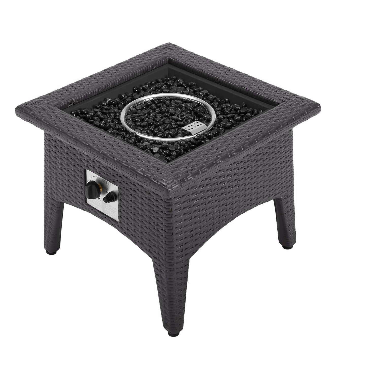 Modway Vivacity Outdoor Patio Fire Pit Table in Espresso