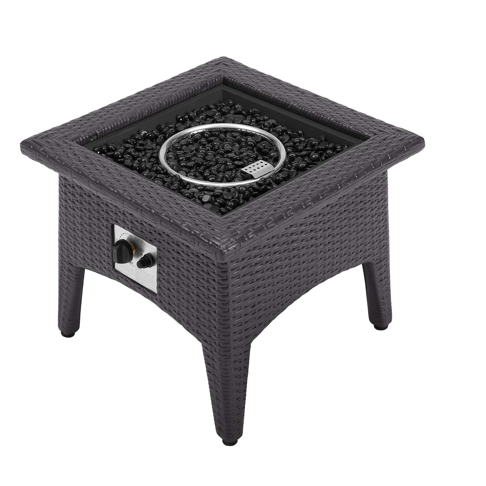 Modway Vivacity Outdoor Patio Fire Pit Table in Espresso
