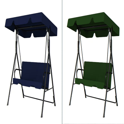 Melocadol 3 Seats Outdoor Porch Swing Glider, Patio Swing Chair with All Weather Covered Canopy and Rust Proof Heavy Duty Stand, for Garden, Lawn, or Backyard, Black