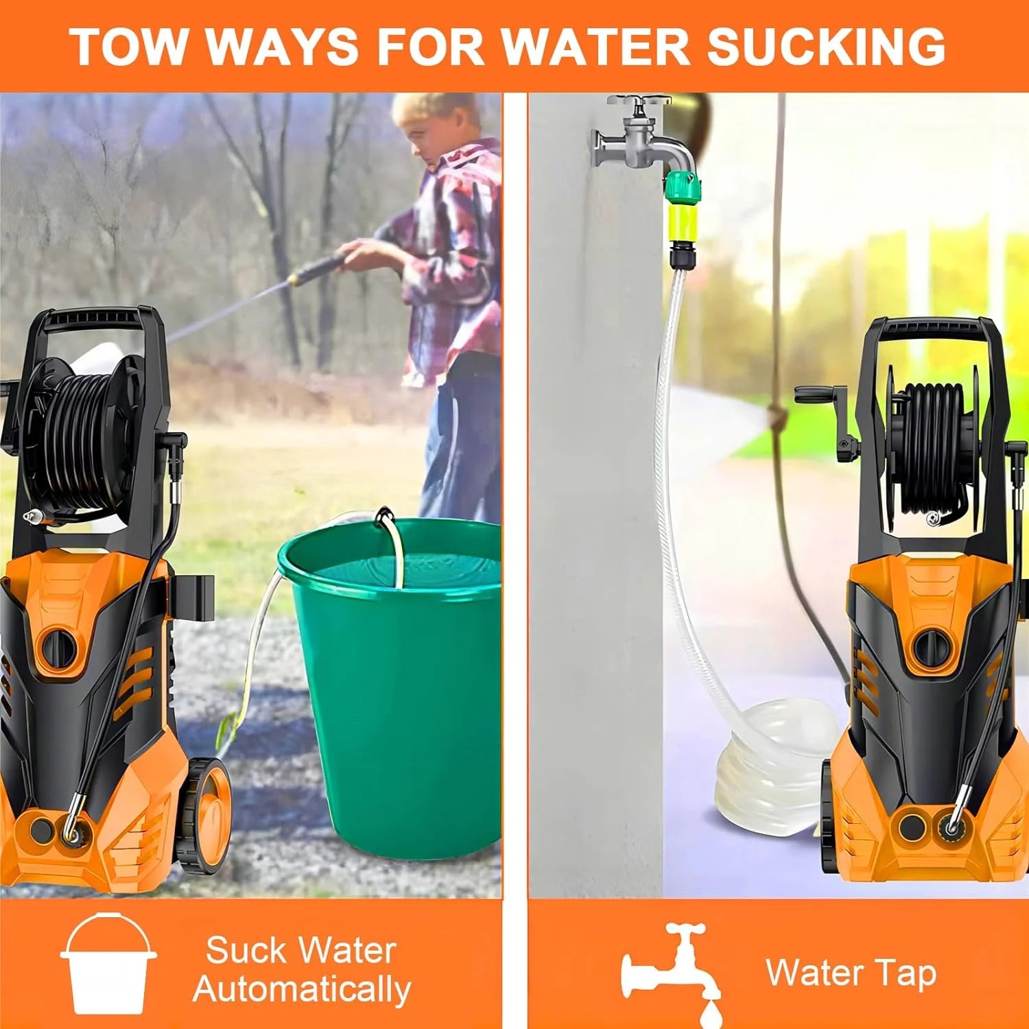 YouYeap 3000 PSI Electric Pressure Washer for Household, Great for Cars, Patios, Siding, Driveways