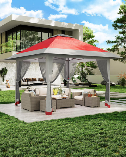 Accreate 13' X 13' Outdoor Patio Gazebo,Outdoor Canopy Tent with Mosquito Netting,Backyard Tent for Party, Wedding, Outdoor Dining, Patio, Backyard
