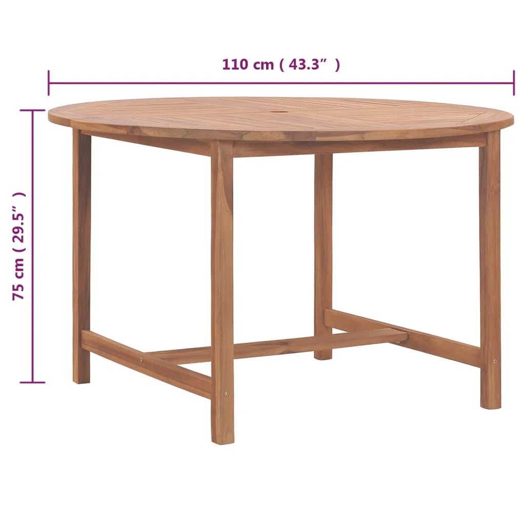 vidaXL Patio Dining Table ?43.3"x29.5" Solid Wood Teak