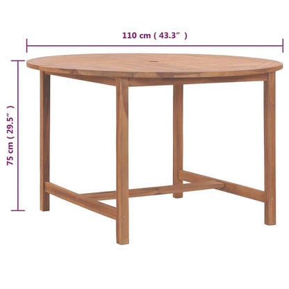 vidaXL Patio Dining Table ?43.3"x29.5" Solid Wood Teak