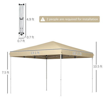 Barara King Outdoor Canopy Tent, Patio Portable Canopy,13' x 13' Pop Up Canopy Tent with Height Adjustable, Carry Bag for Outdoor, Garden, Patio, Beige