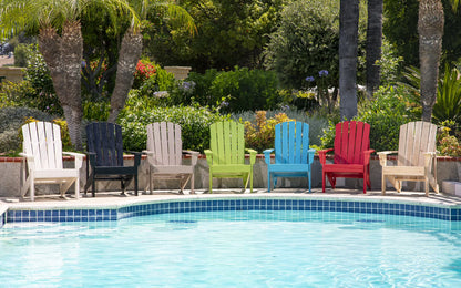 Shine Company Traditional Cedar Wood Patio Firepit Adirondack Chair in Beige