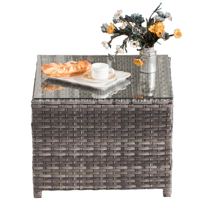 Ovios 10 Pieces Outdoor Patio Furniture Set All Weather Wicker Conversation Set Outdoor Sectional Sofa Couch with 360 Degree Swivel Rocking Chairs for Balcony