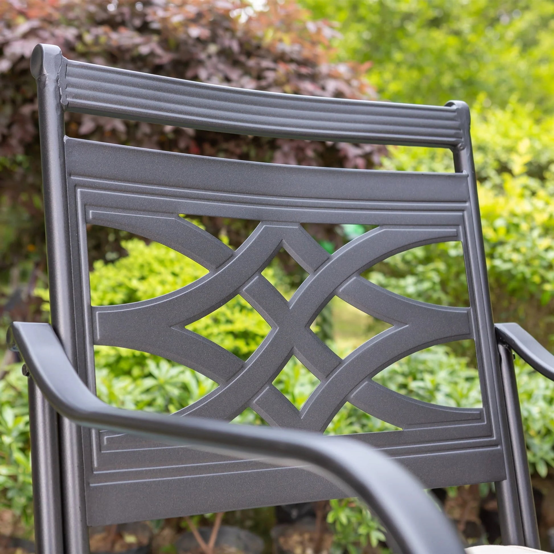 MF Studio 5 Pieces Patio Dining Set 1 Piece Metal Round Table & 4 Pieces Outdoor Swivel Chairs with Cushion
