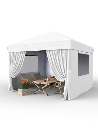 Pinypikaka 10x10 Ft Pop up Canopy Tent with 210D Oxford Fabric, Instant Portable Shelter with 4Pcs Sidewalls 4 Sandbags for Patio Outdoor Activities