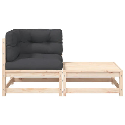 vidaXL Patio Sofa Corner with Cushions and Footstool