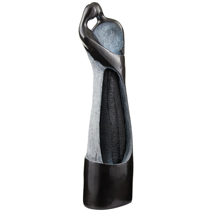 Modern Couple 47" High Large Indoor Outdoor Decor Black Resin Floor Fountain with Light LED Outside Garden Patio