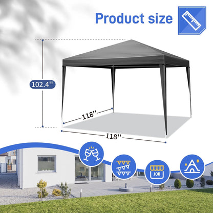GoDecor 10' x 10' Canopy Tent Party Tent Wedding Party Patio w/4 Side Walls Black