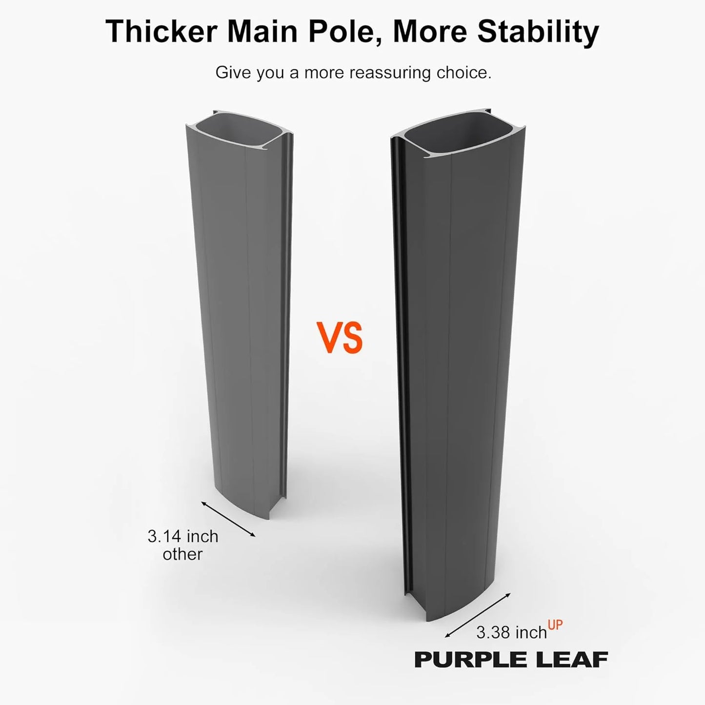 PURPLE LEAF Outdoor Cantilever Umbrella 10' X 13' Rectangle Umbrella Large Patio Umbrella Windproof Heavy Duty Hanging Offset Umbrella for Garden Outdoor Pool, Dark Grey