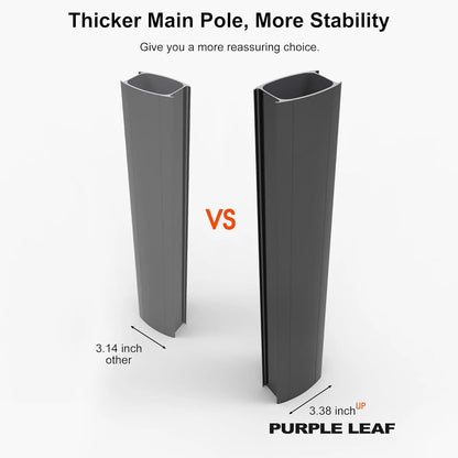 PURPLE LEAF Outdoor Cantilever Umbrella 10' X 13' Rectangle Umbrella Large Patio Umbrella Windproof Heavy Duty Hanging Offset Umbrella for Garden Outdoor Pool, Dark Grey