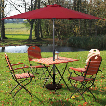 Costway 9ft Patio Solar Umbrella LED Patio Market Steel Tilt w/Crank Outdoor (Burgundy)