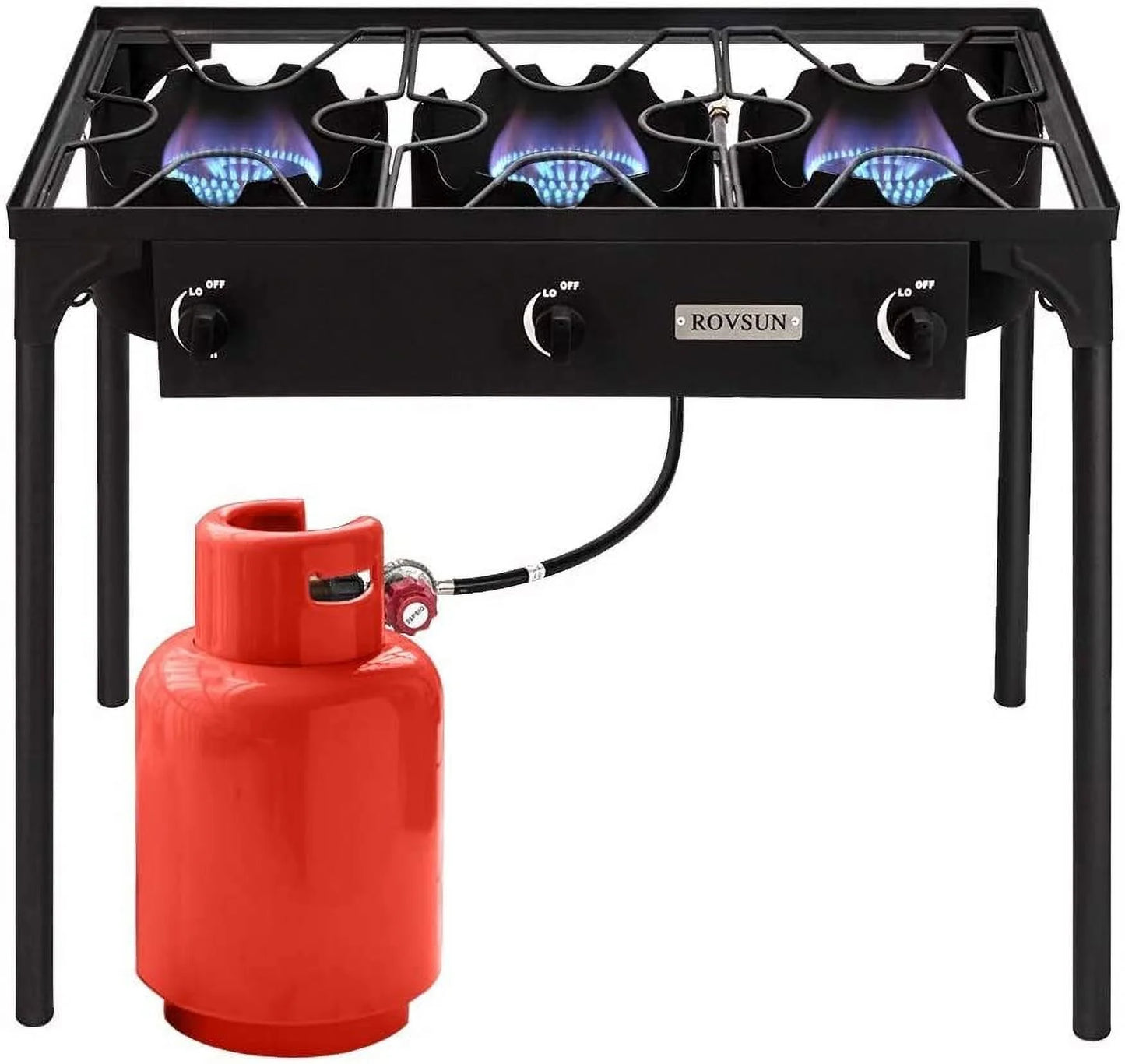 VINGLI 3 Burner High Pressure Outdoor Camping Burner, 225,000 BTU Propane Gas Stove with CSA Listed Regulator, Picnic Cooker Perfect for Home Brewing Maple Syrup Patio Turkey Frying Canning