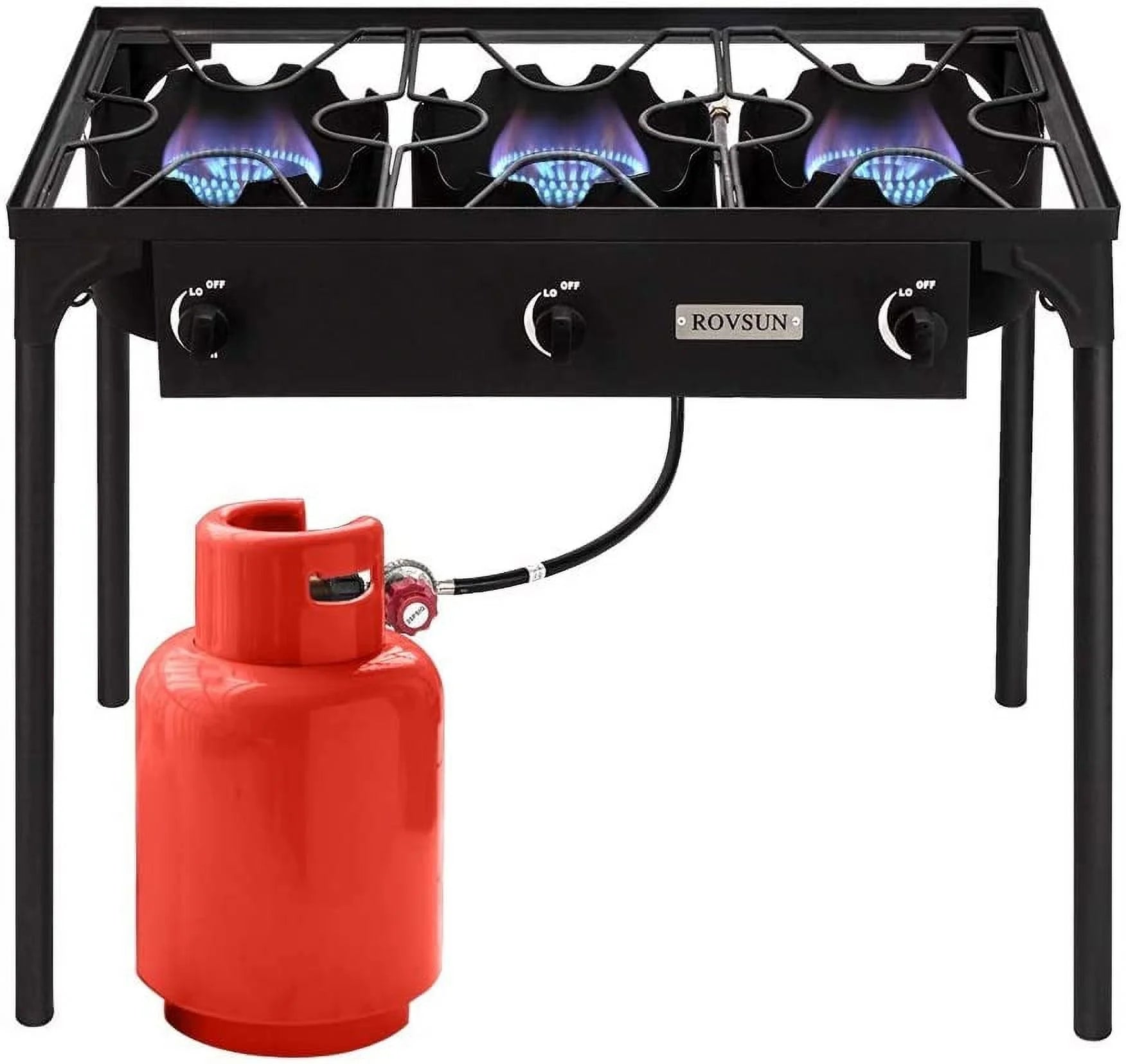 VINGLI 3 Burner High Pressure Outdoor Camping Burner, 225,000 BTU Propane Gas Stove with CSA Listed Regulator, Picnic Cooker Perfect for Home Brewing Maple Syrup Patio Turkey Frying Canning