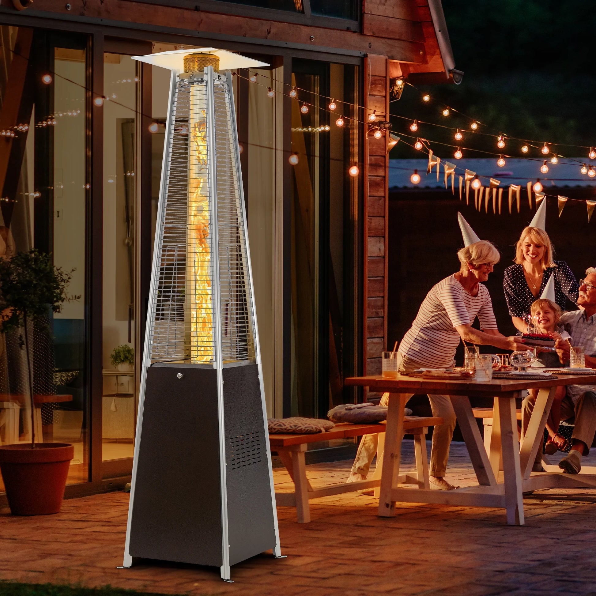 FOOWIN Propane Patio Heater, 48000 BTU Outdoor Patio Heater, Bronze