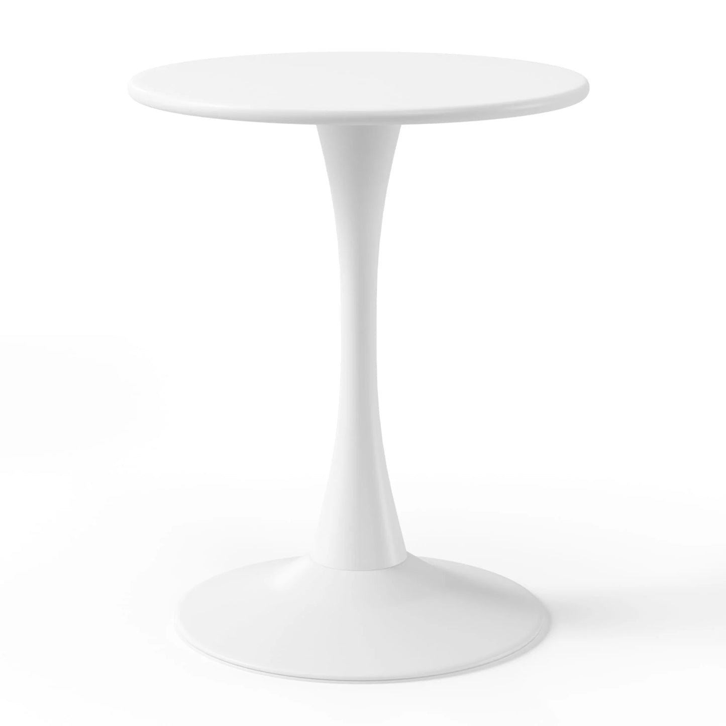 WestinTrends Playa 3-Piece Outdoor Metal Round Dining Table Set With Stackable Resin Patio Dining Chairs, White