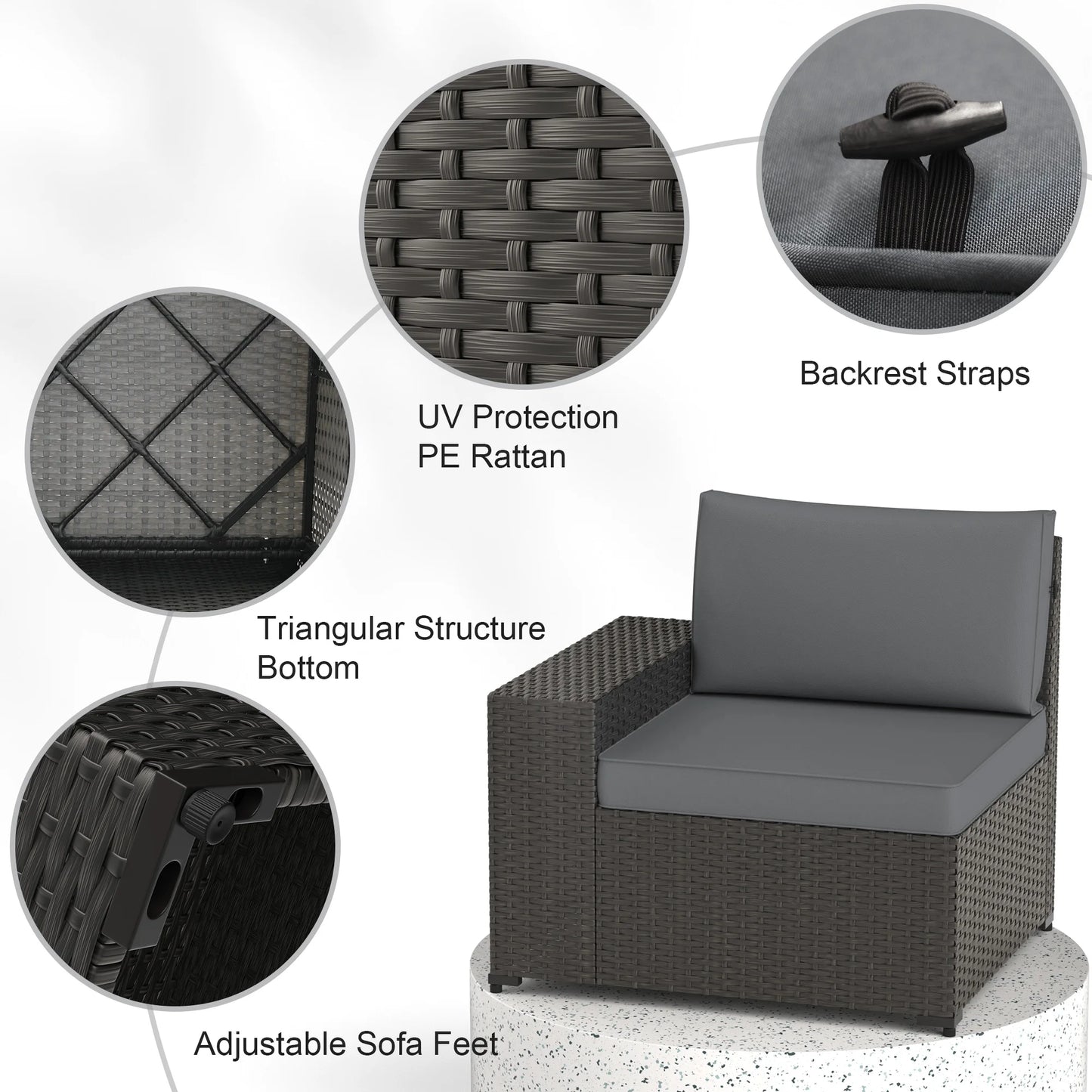 Phonjoroo 13 Pieces Outdoor Patio Furniture Set with 42? Fire Pit Table, Rattan Patio Sectional Sofa Conversation Set w/50000 BTU Propane Fire Pit and Coffee Table for Garden, Backyard