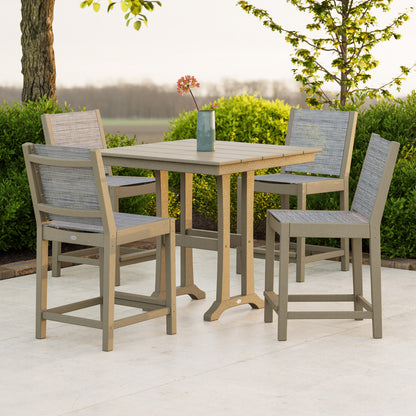 POLYWOOD Camden 5-Piece Sling Outdoor Patio High Dining Set