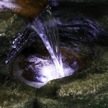 Willwolf Outdoor Water Fountain with LED Lights, 6-Tiered Electric Resin Waterfall for Garden Patio Lawn Yard and Porch
