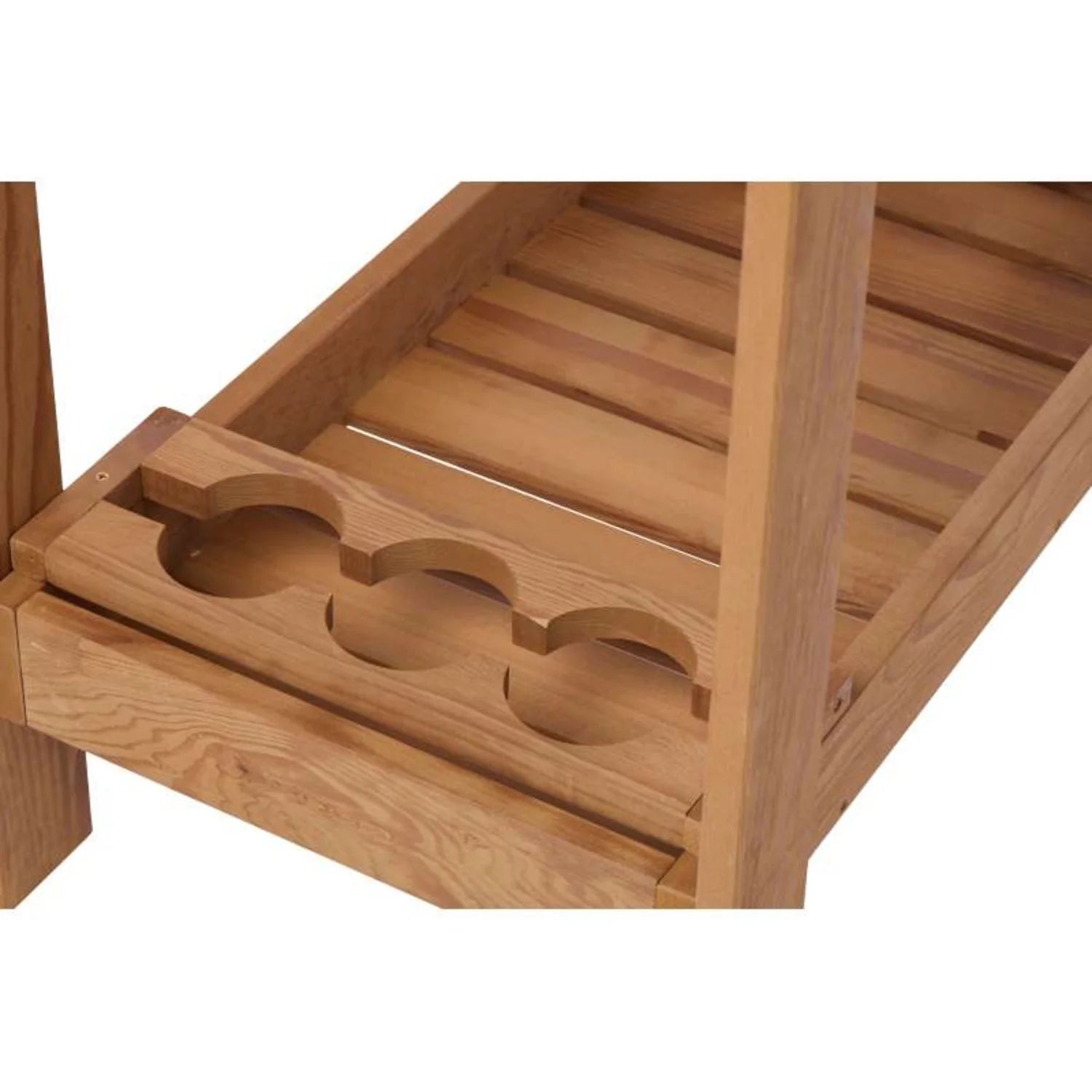 Outdoor Wooden Cart Table With Wheels Metal Top And Storage Hook For Patio Backyard Garden Offering Both Charm And Heat Resistance