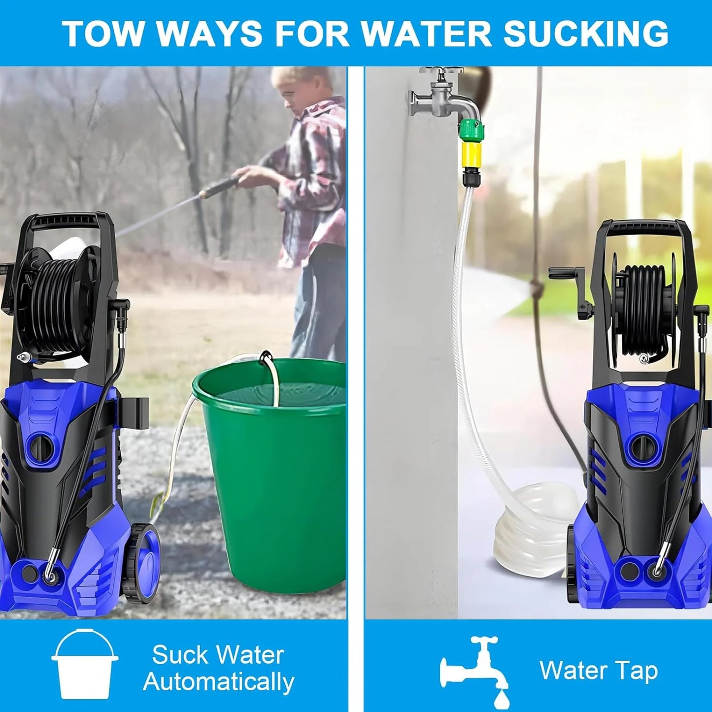 YouYeap 3000 PSI Electric Pressure Washer 2.0 GPM for Household, Great for Cars, Patios, Siding, Driveways