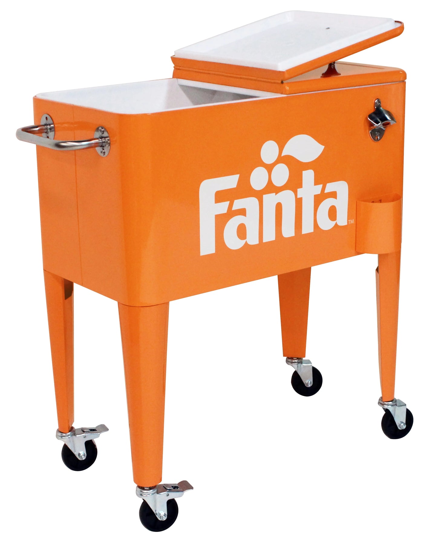 Leigh Country Coca-Cola Series CP 98501 Fanta 60 Qt Metal Outdoor Patio Cooler - Orange