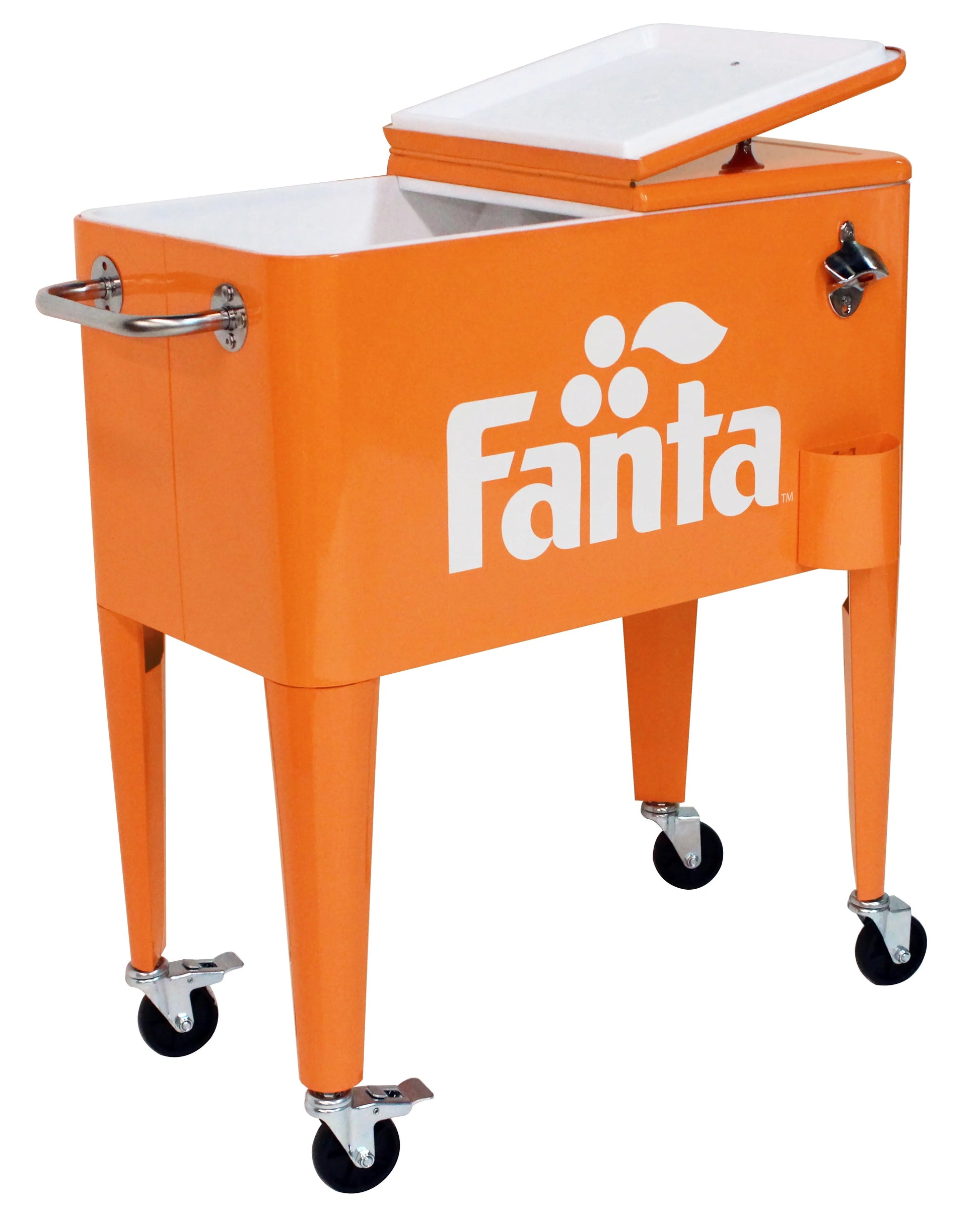 Leigh Country Coca-Cola Series CP 98501 Fanta 60 Qt Metal Outdoor Patio Cooler - Orange