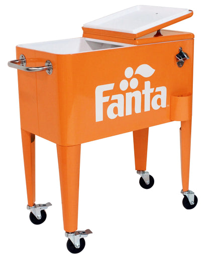 Leigh Country Coca-Cola Series CP 98501 Fanta 60 Qt Metal Outdoor Patio Cooler - Orange