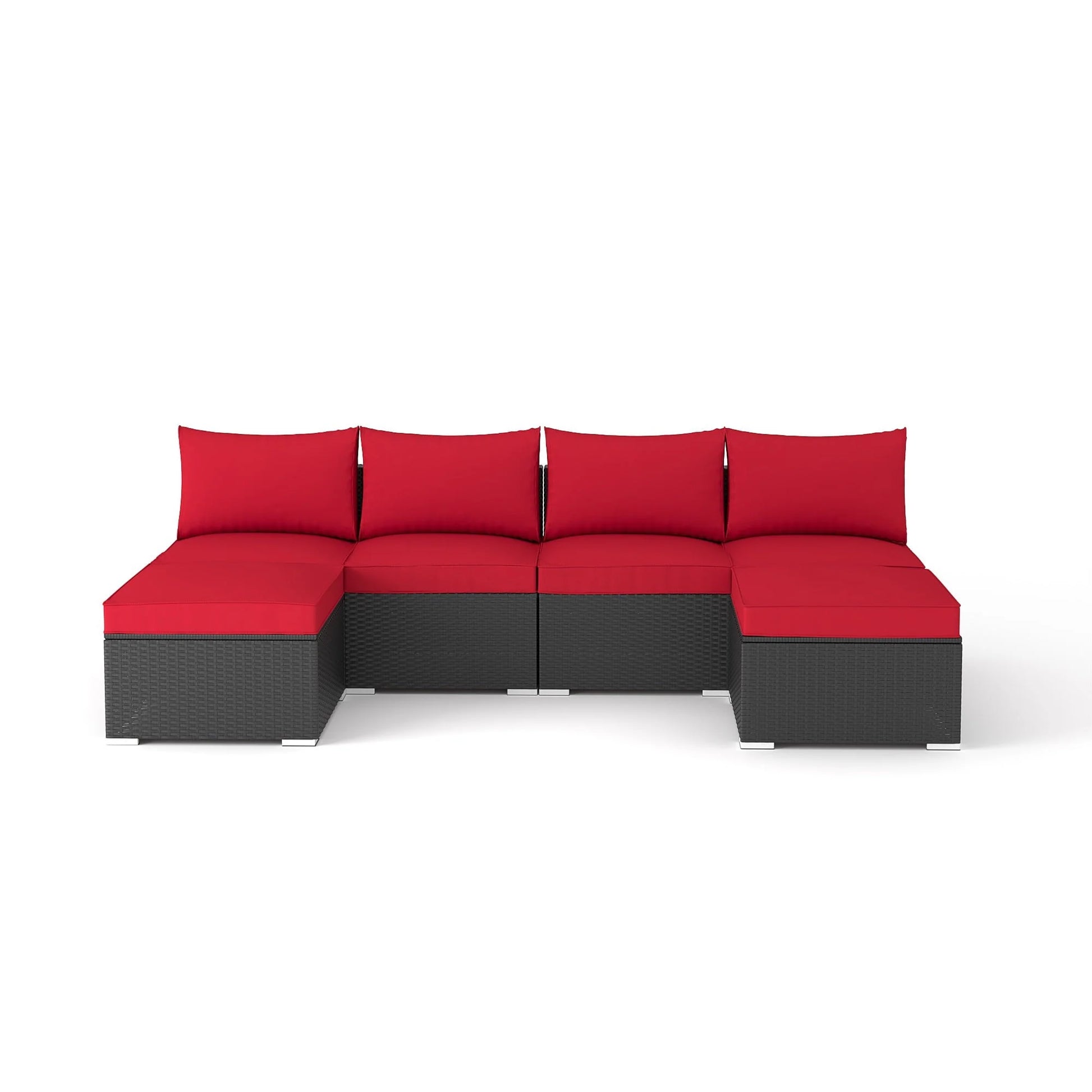 Ainfox 6 Pcs Outdoor Patio Furniture Sofa Set Clearance, Red