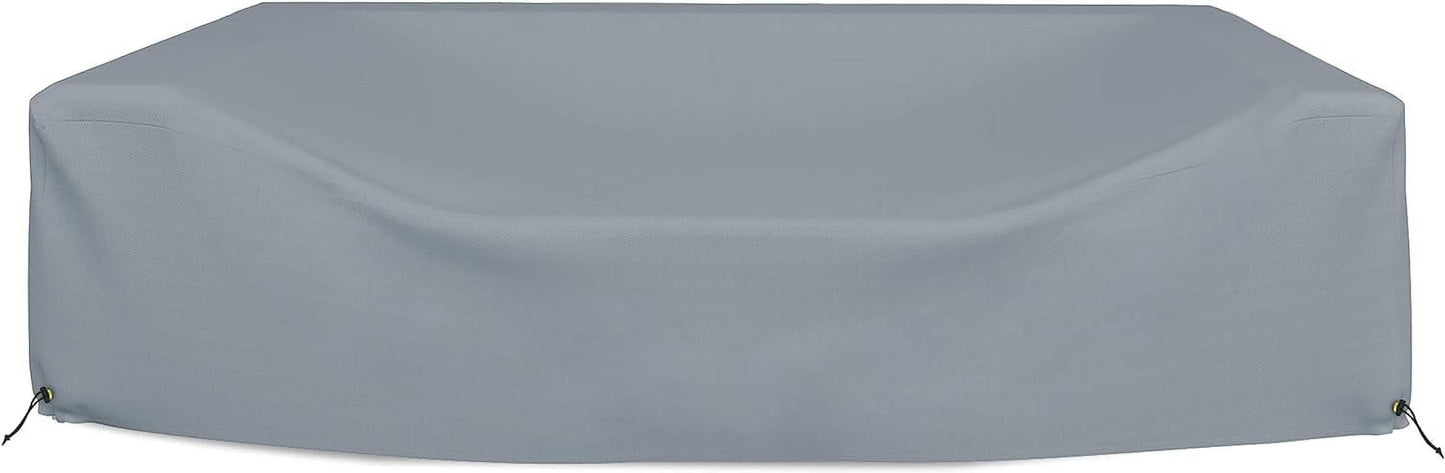 Covers & all Sectional Sofa Cover, Heavy duty 18 Oz Waterproof UV & Weather resistant, Outdoor Patio Couch Furniture Protector with Air Pockets & Drawstrings (83"L x 52"W x 29"H, Coffee)