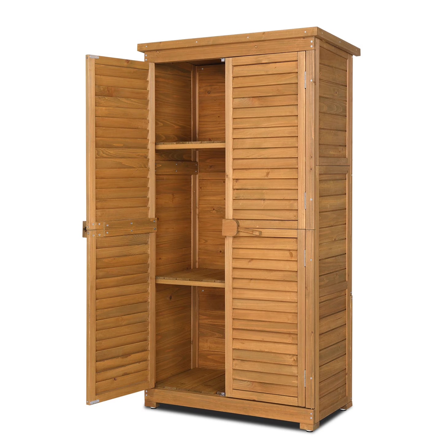 Winado 63'' Garden Shed Tool Storage Cabinet Outdoor Shed w/Asphalt Roof for Patio Backyard