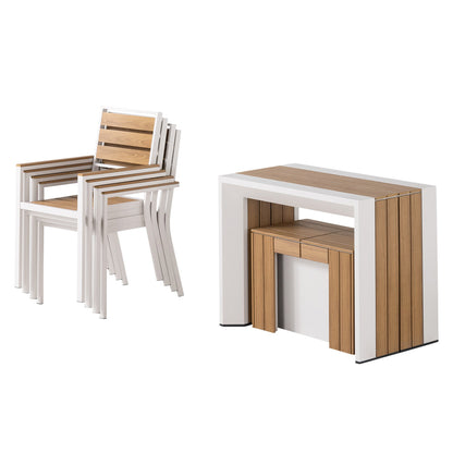 Transformer Table Extendable Outdoor Patio Dining Set